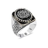 Silver Solomon Seal Oval Men's Ring